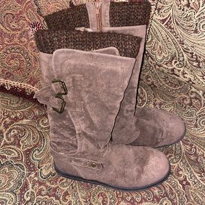 Muk Luks Taupe Suede Winter Boots